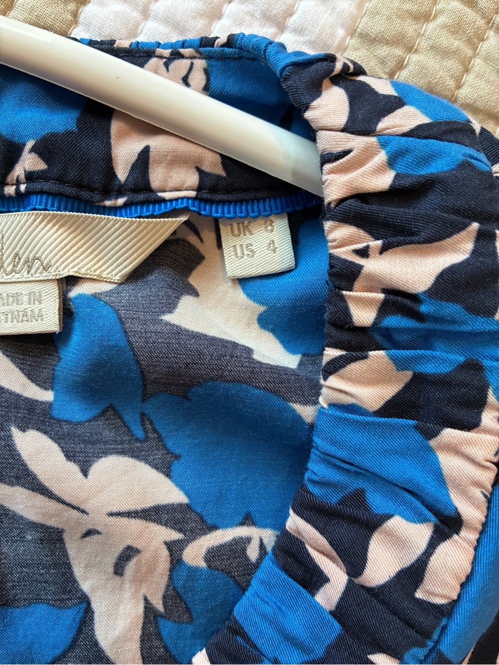 Boden Blue and Pink Floral Short-Sleeve Blouse - Picture 5 of 5
